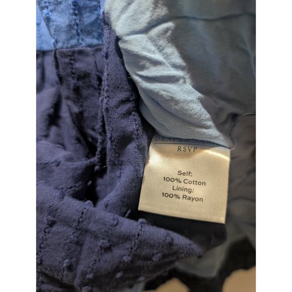 Women's L Draper James Ruffle Neck Tiered Blue Sleeveless Dress Casual Summer - Picture 10 of 13